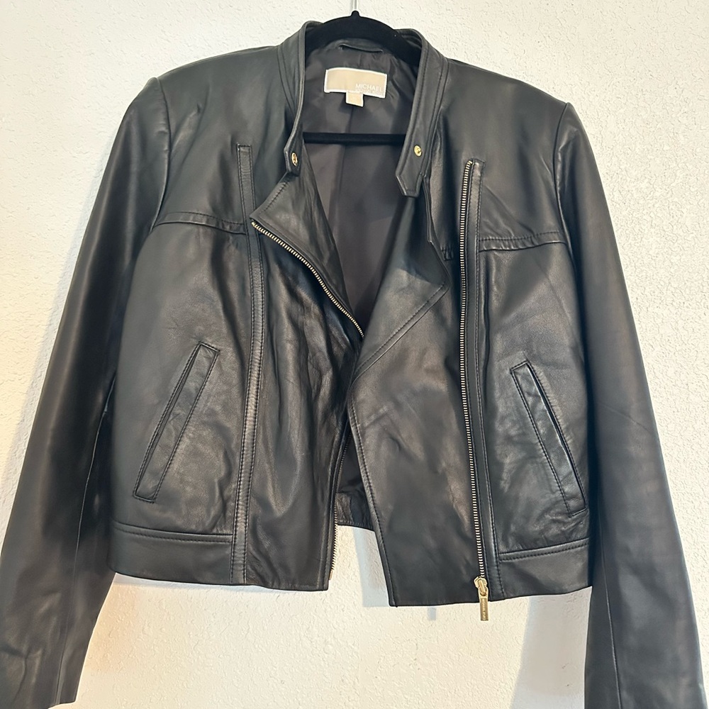 Michael Kors Black Leather Jacket 100% Leather